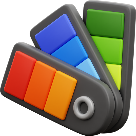 3D Color Palettes Design Icon Illustration
